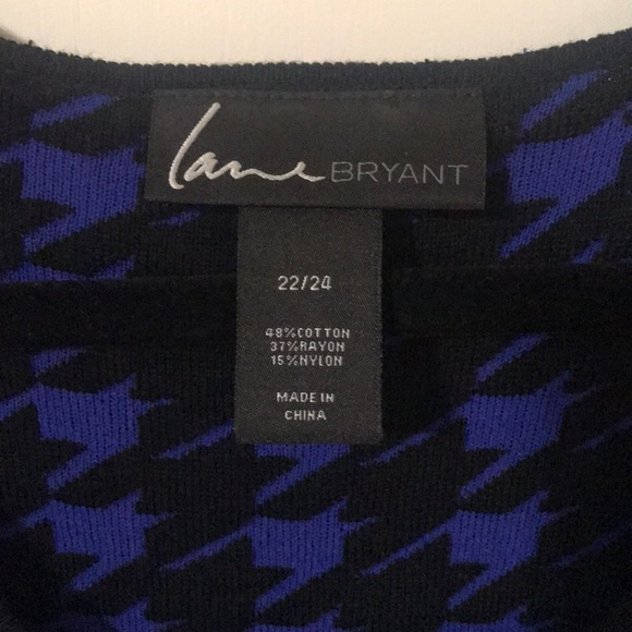 Blue and Black Houndstooth Dress With Belt - Picture 3 of 8